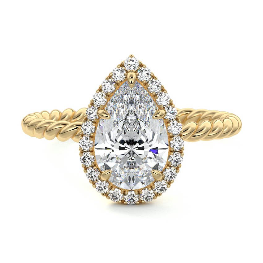 Noemi - Pear Yellow Gold Lab Grown Diamond Engagement Ring | Nura Lab