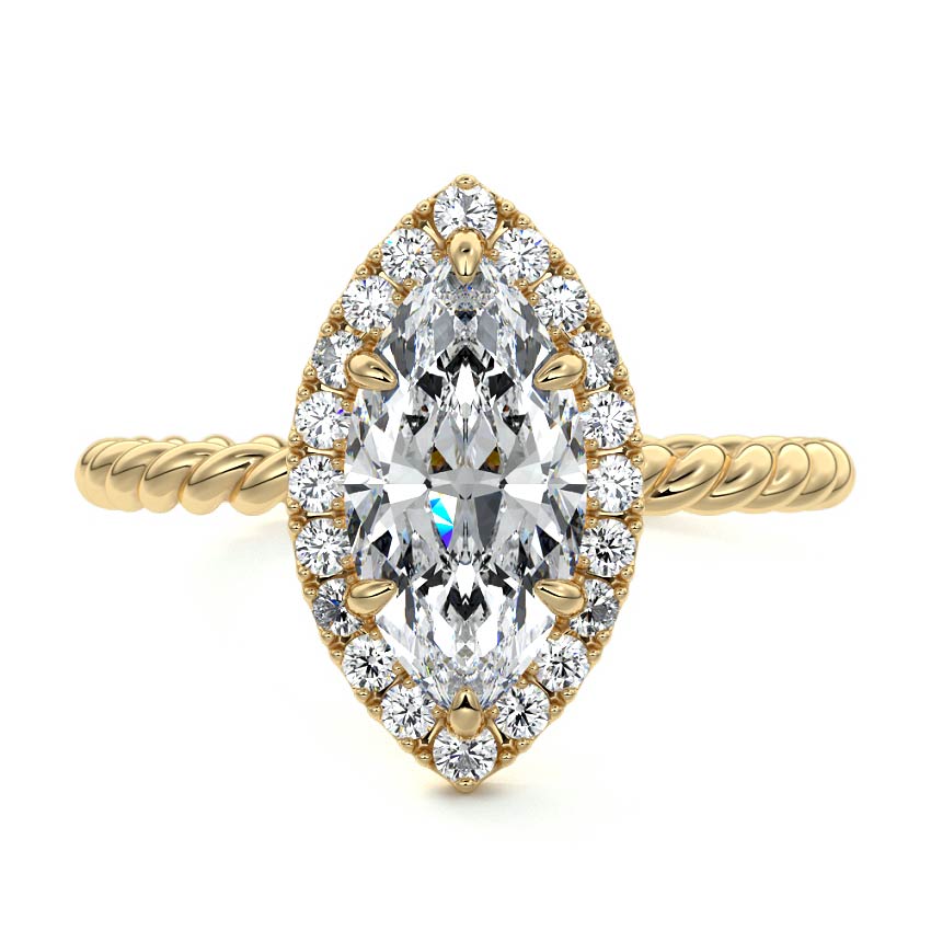 Noemi - Marquise Yellow Gold Lab Grown Diamond Engagement Ring | Nura Lab