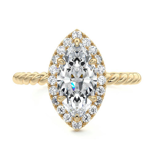 Noemi - Marquise Yellow Gold Lab Grown Diamond Engagement Ring | Nura Lab