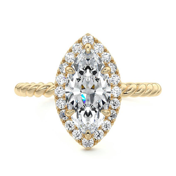 Noemi - Marquise Twisted Halo Lab Grown Diamond Engagement Ring