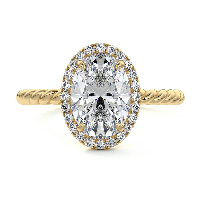 Noemi - Oval Yellow Gold Lab Grown Diamond Engagement Ring | Nura Lab
