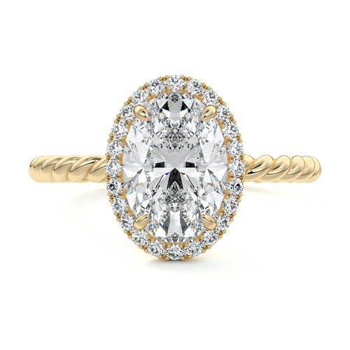 Noemi - Oval Yellow Gold Lab Grown Diamond Engagement Ring | Nura Lab