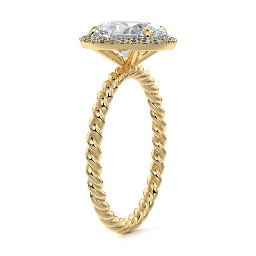 Noemi - Oval Yellow Gold Engagement Ring Side View | Nura Lab