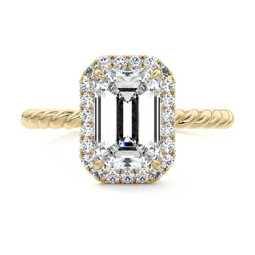 Noemi - Emerald Cut Yellow Gold Lab Grown Diamond Engagement Ring | Nura Lab