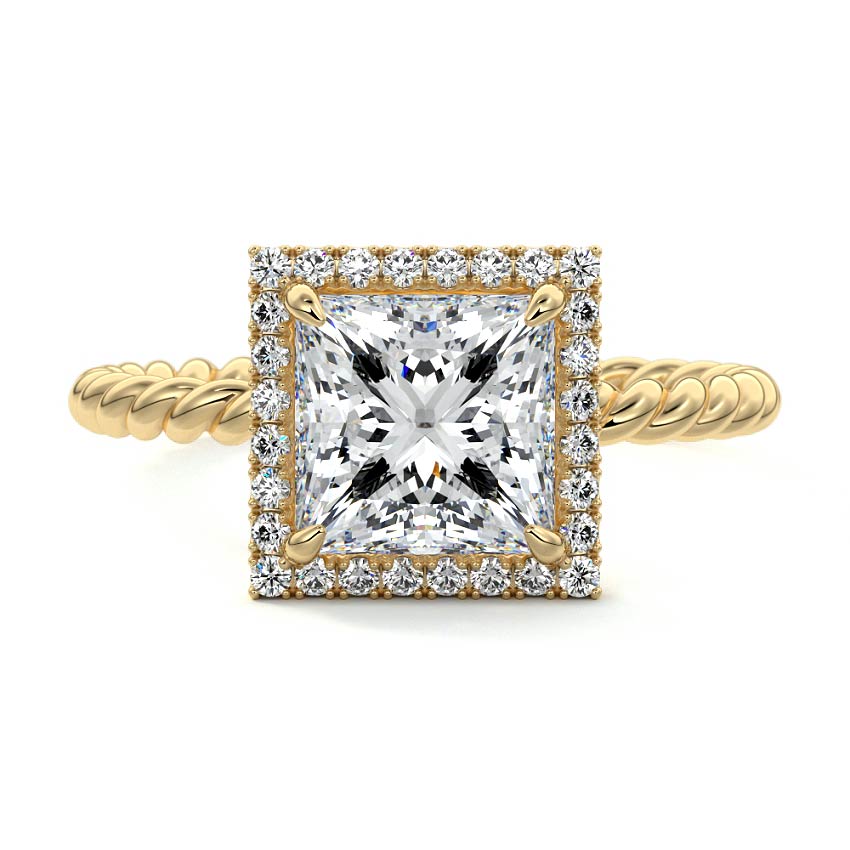 Noemi - Princess Yellow Gold Lab Grown Diamond Engagement Ring | Nura Lab