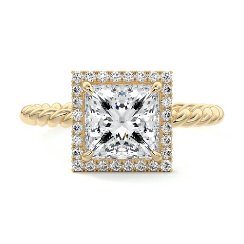 Noemi - Princess Yellow Gold Lab Grown Diamond Engagement Ring | Nura Lab