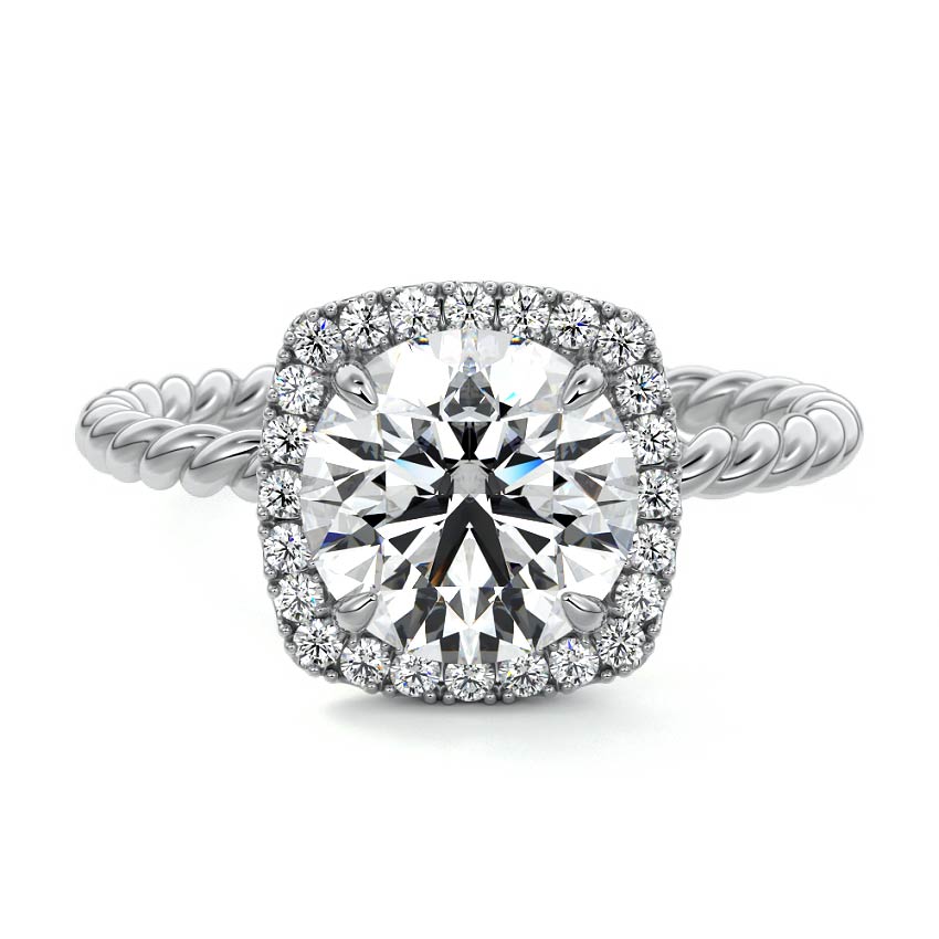 Noemi - Round White Gold Lab Grown Diamond Engagement Ring | Nura Lab