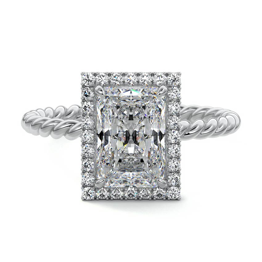 Noemi - Radiant White Gold Lab Grown Diamond Engagement Ring | Nura Lab