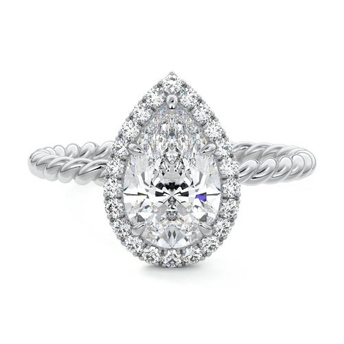 Noemi - Pear White Gold Lab Grown Diamond Engagement Ring | Nura Lab