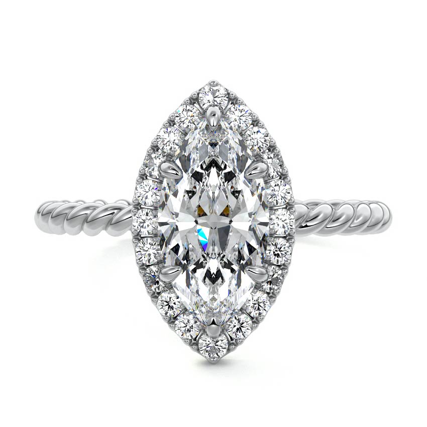 Noemi - Marquise White Gold Lab Grown Diamond Engagement Ring | Nura Lab