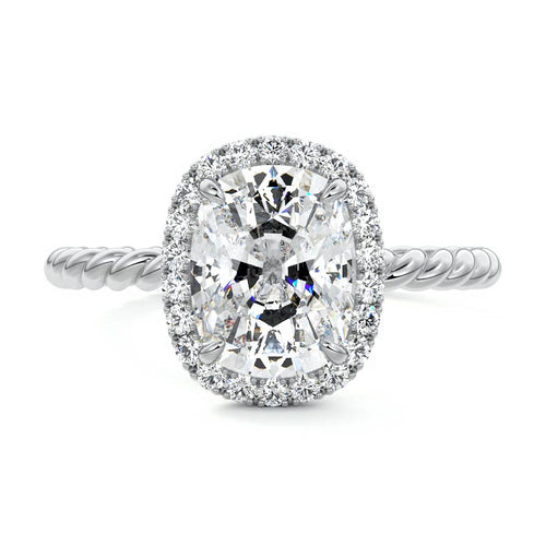 Noemi - Cushion White Gold Lab Grown Diamond Engagement Ring | Nura Lab