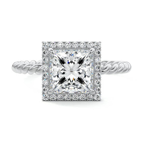 Noemi - Princess White Gold Lab Grown Diamond Engagement Ring | Nura Lab