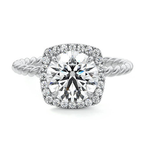 Noemi - Round Platinum Lab Grown Diamond Engagement Ring | Nura Lab