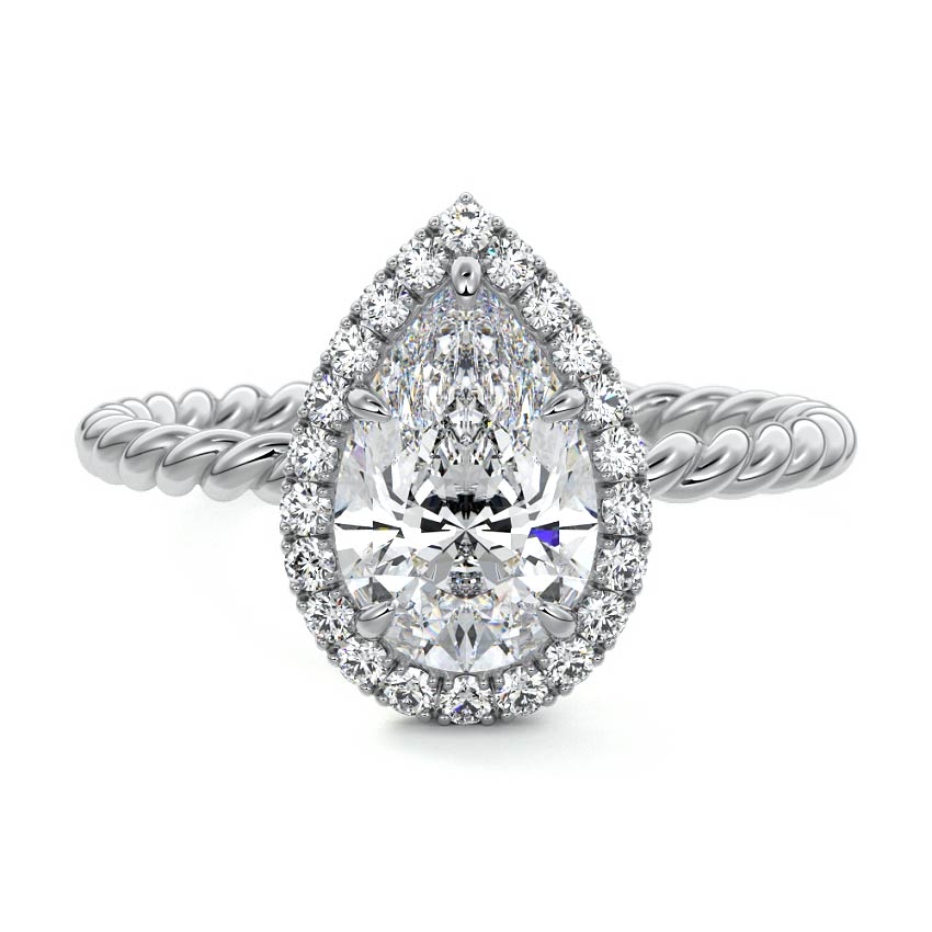 Noemi - Pear Platinum Lab Grown Diamond Engagement Ring | Nura Lab