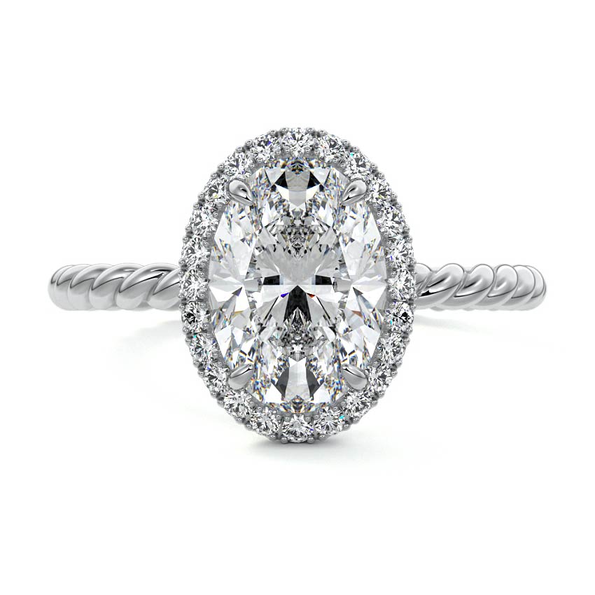 Noemi - Oval Platinum Lab Grown Diamond Engagement Ring | Nura Lab