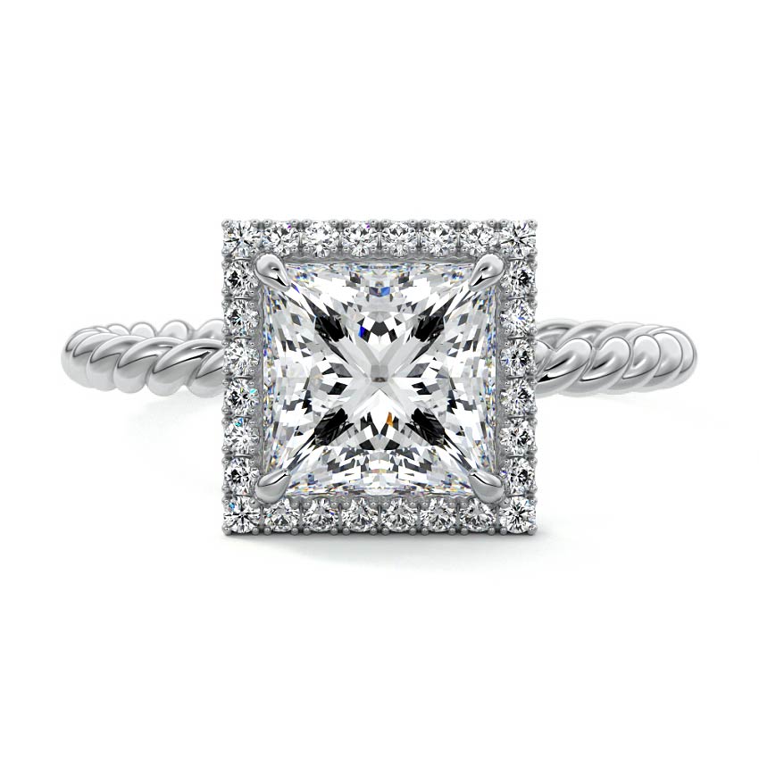Noemi - Princess Platinum Lab Grown Diamond Engagement Ring | Nura Lab