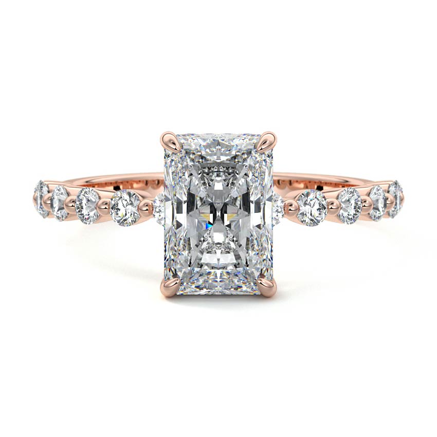 Odessa - Radiant Rose Gold Lab Grown Diamond Engagement Ring | Nura Lab