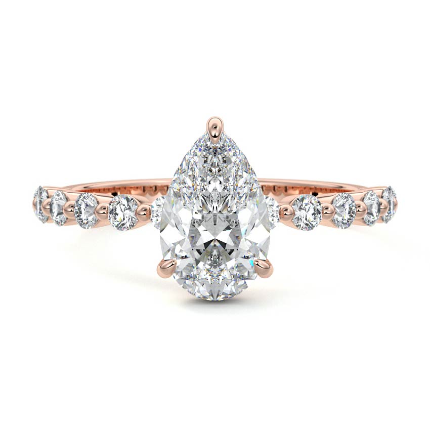 Odessa - Pear Rose Gold Lab Grown Diamond Engagement Ring | Nura Lab