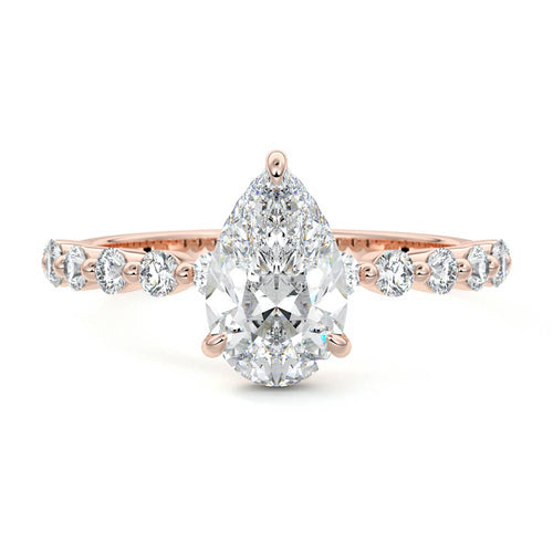 Odessa - Pear Rose Gold Lab Grown Diamond Engagement Ring | Nura Lab