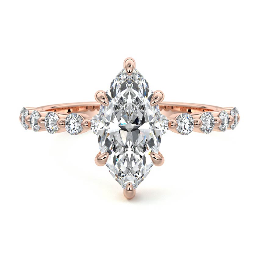 Odessa - Marquise Rose Gold Lab Grown Diamond Engagement Ring | Nura Lab