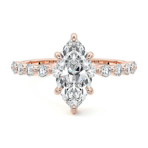 Odessa - Marquise Rose Gold Lab Grown Diamond Engagement Ring | Nura Lab
