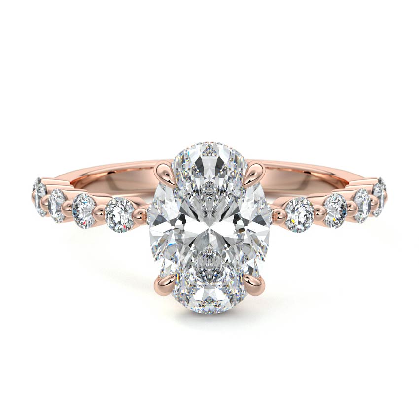 Odessa - Oval Rose Gold Lab Grown Diamond Engagement Ring | Nura Lab