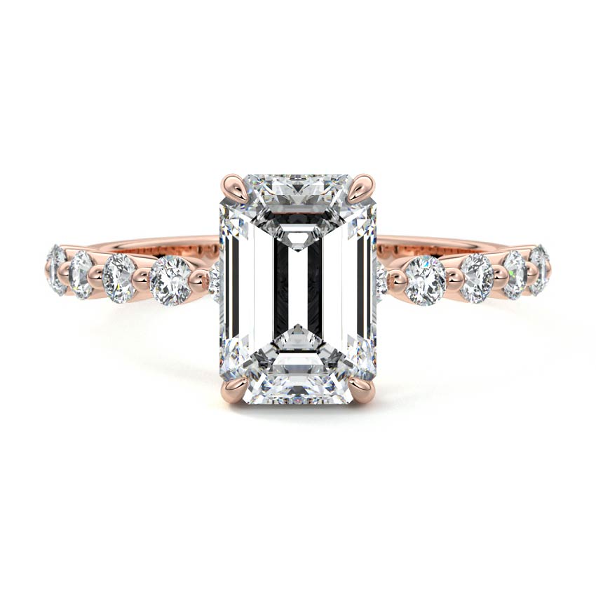 Odessa - Emerald Cut Rose Gold Lab Grown Diamond Engagement Ring | Nura Lab
