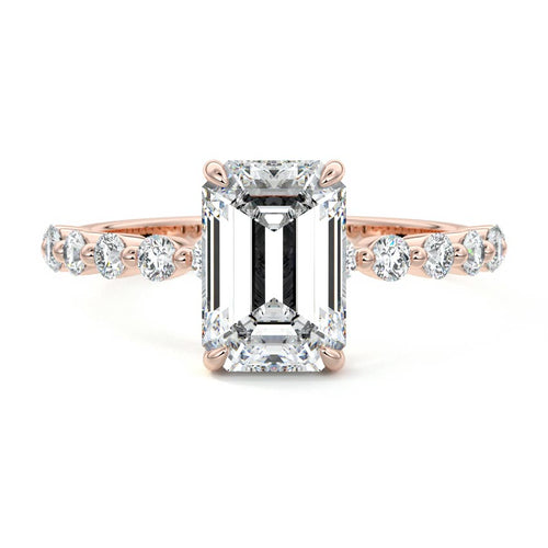 Odessa - Emerald Cut Rose Gold Lab Grown Diamond Engagement Ring | Nura Lab