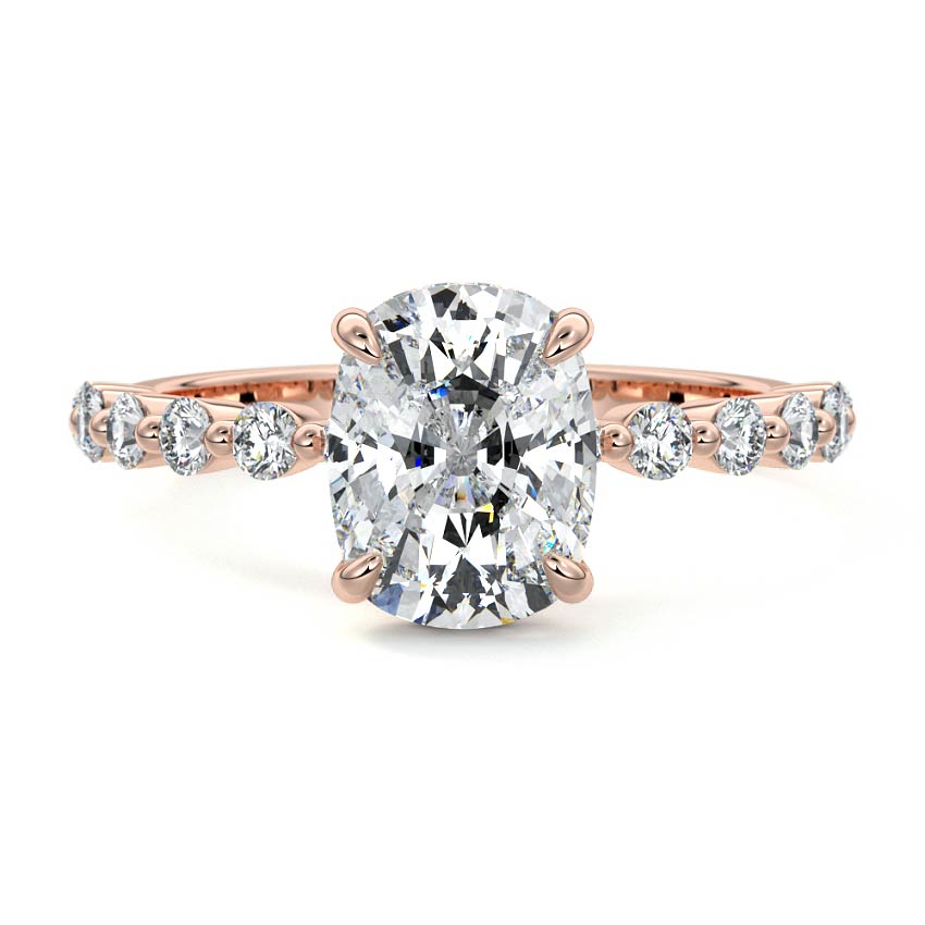 Odessa - Cushion Rose Gold Lab Grown Diamond Engagement Ring | Nura Lab