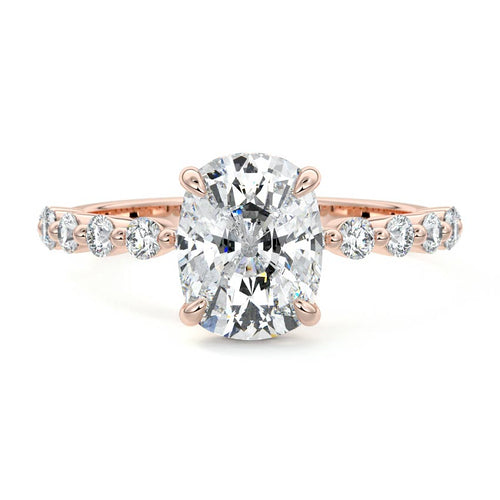 Odessa - Cushion Rose Gold Lab Grown Diamond Engagement Ring | Nura Lab