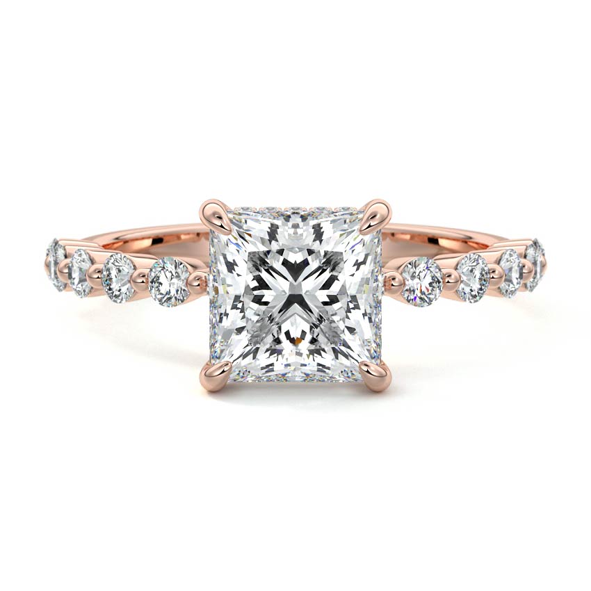 Odessa - Princess Rose Gold Lab Grown Diamond Engagement Ring | Nura Lab
