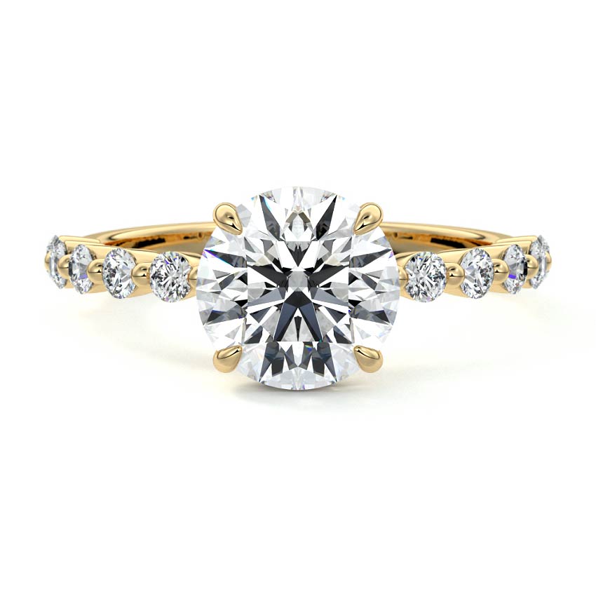 Odessa - Round Yellow Gold Lab Grown Diamond Engagement Ring | Nura Lab