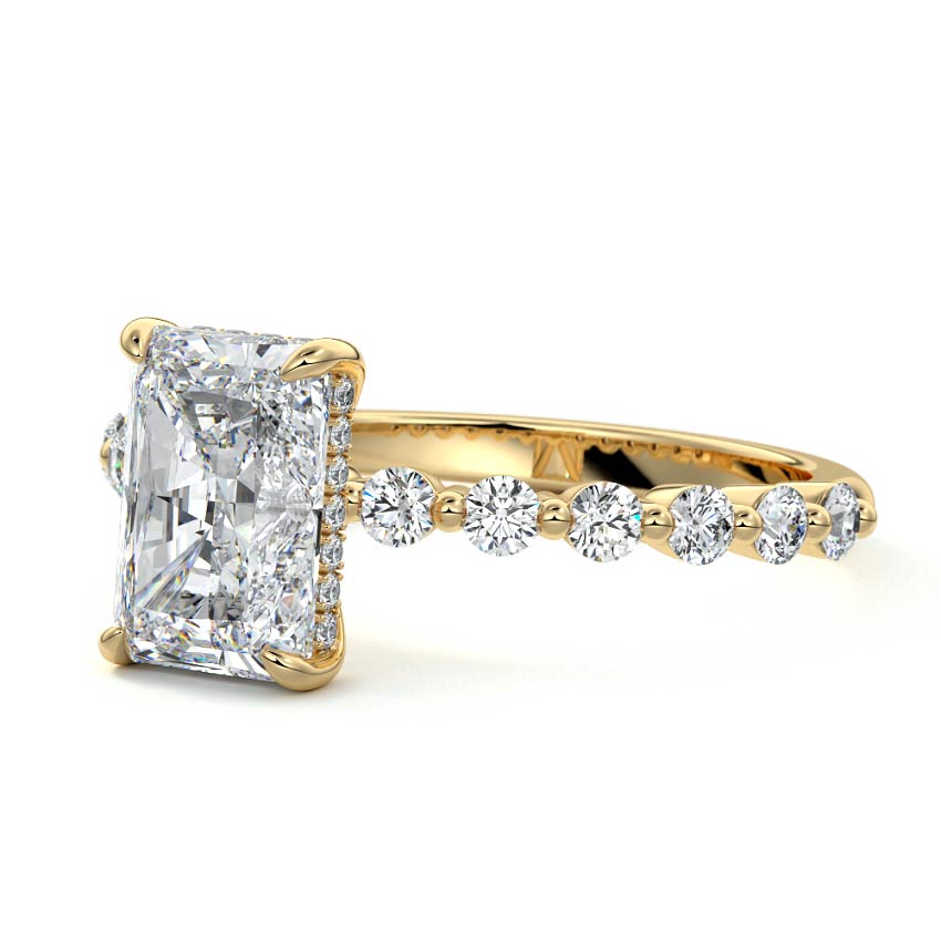Odessa - Radiant Yellow Gold Lab Grown Diamond Engagement Ring | Nura Lab