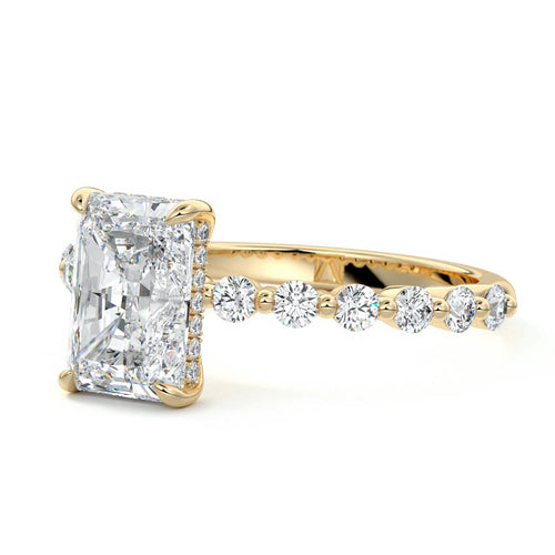 Odessa - Radiant Yellow Gold Lab Grown Diamond Engagement Ring | Nura Lab