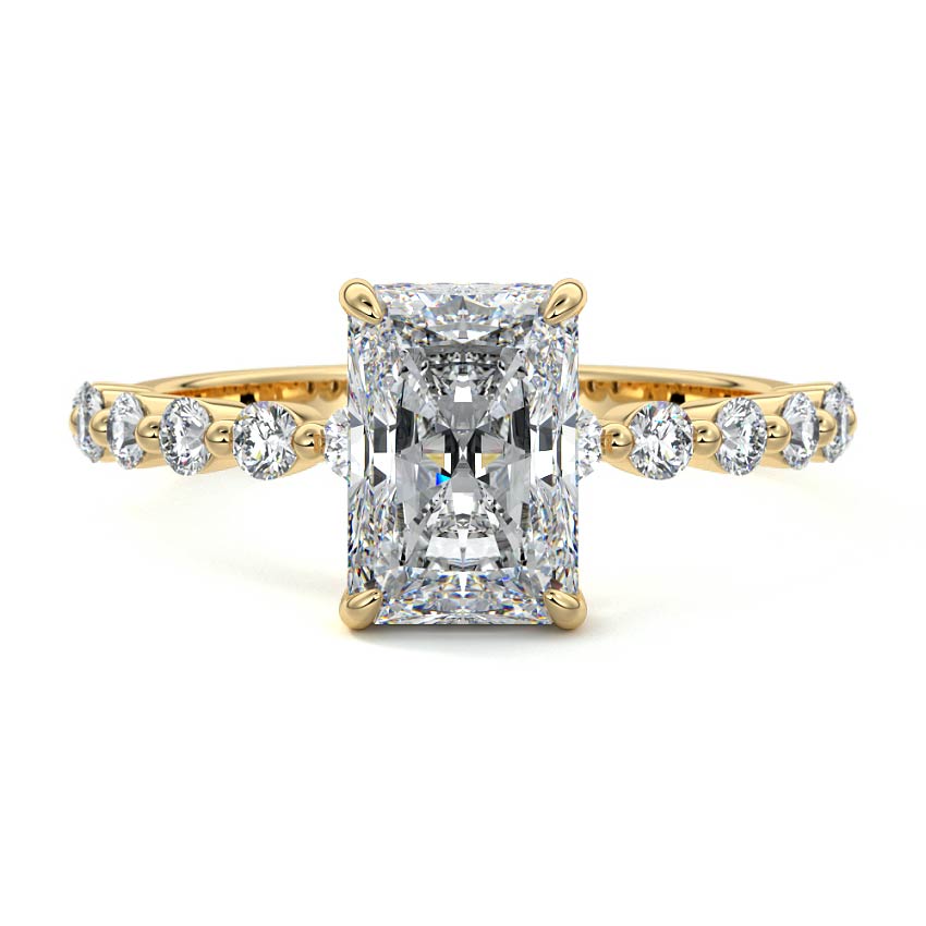 Odessa - Radiant Yellow Gold Lab Grown Diamond Engagement Ring | Nura Lab