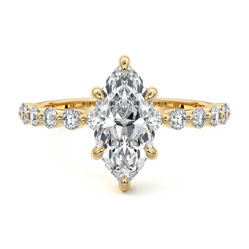 Odessa - Marquise Yellow Gold Lab Grown Diamond Engagement Ring | Nura Lab