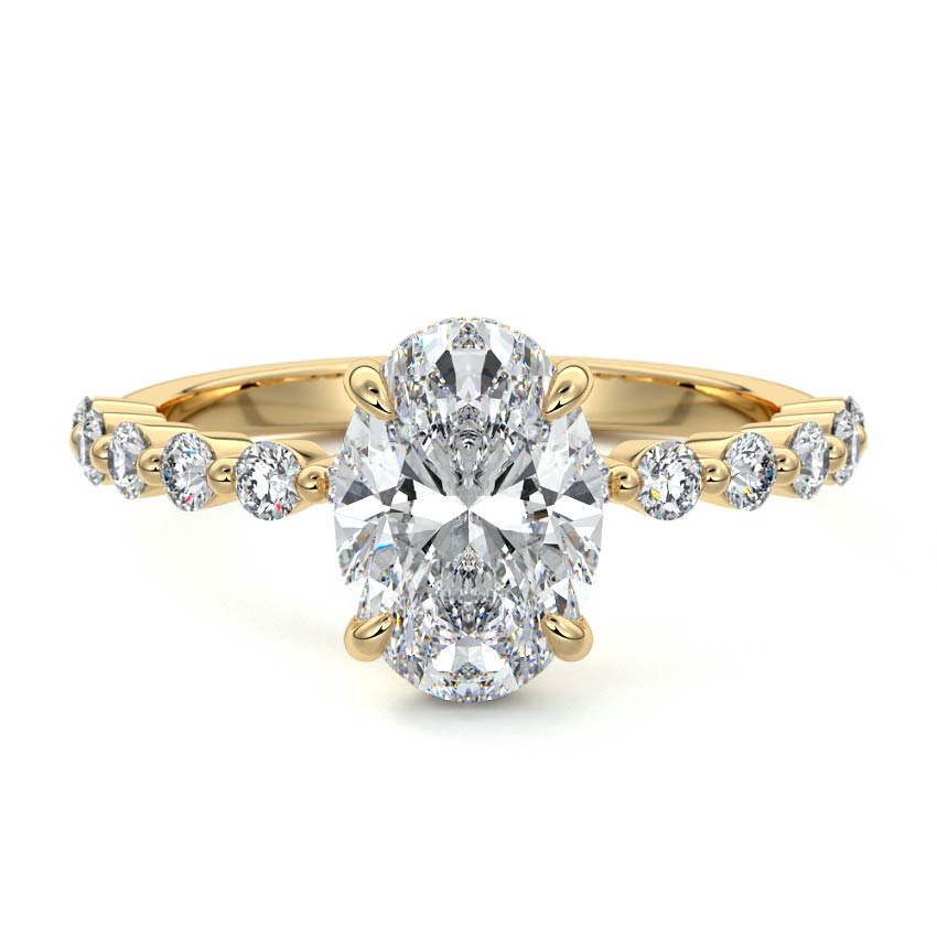 Odessa - Oval Yellow Gold Lab Grown Diamond Engagement Ring | Nura Lab