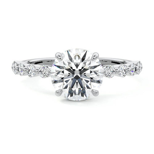 Odessa - Round White Gold Lab Grown Diamond Engagement Ring | Nura Lab
