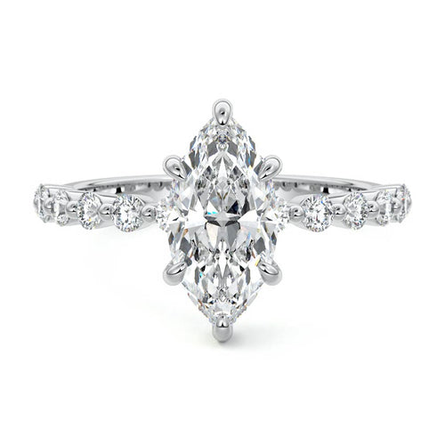 Odessa - Marquise White Gold Lab Grown Diamond Engagement Ring | Nura Lab