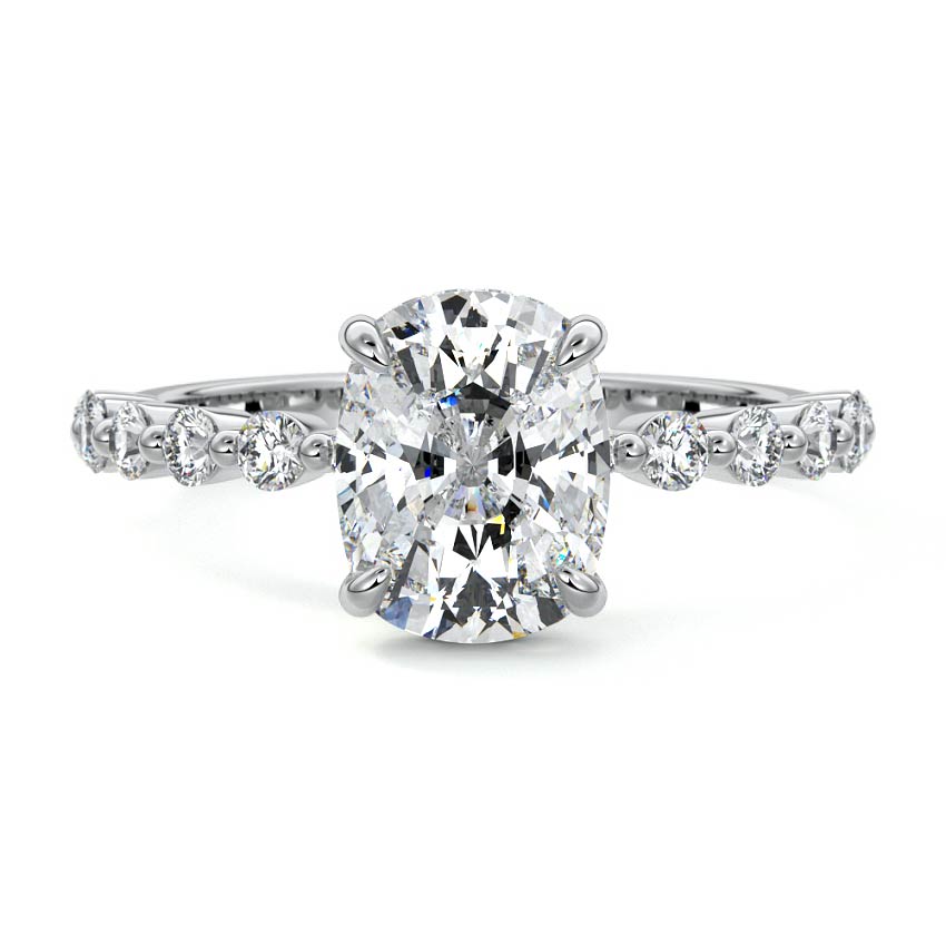 Odessa - Cushion White Gold Lab Grown Diamond Engagement Ring | Nura Lab