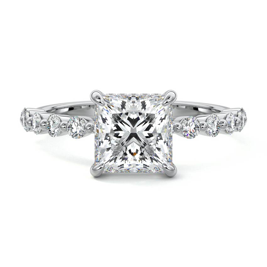 Odessa - Princess White Gold Lab Grown Diamond Engagement Ring | Nura Lab
