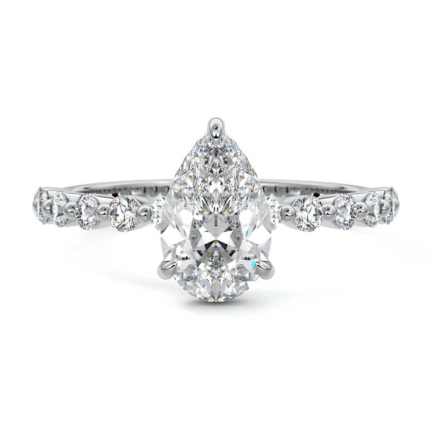 Odessa - Pear Platinum Lab Grown Diamond Engagement Ring | Nura Lab