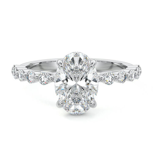 Odessa - Oval Platinum Lab Grown Diamond Engagement Ring | Nura Lab