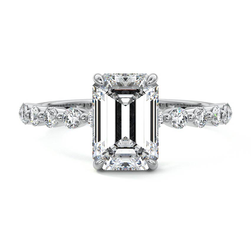 Odessa - Emerald Cut Platinum Lab Grown Diamond Engagement Ring | Nura Lab