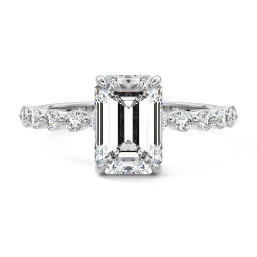 Odessa - Emerald Cut Platinum Lab Grown Diamond Engagement Ring | Nura Lab