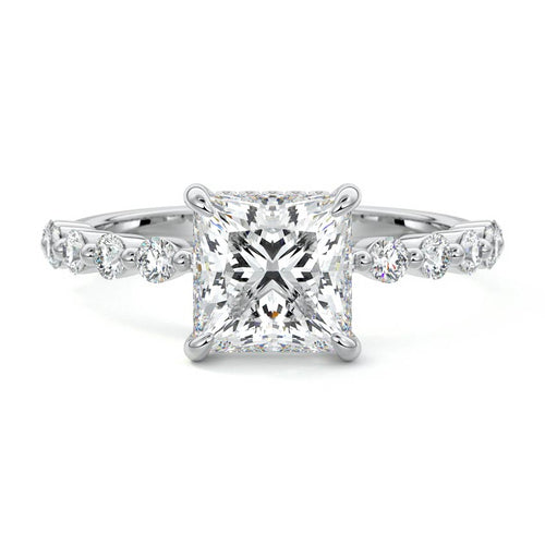 Odessa - Princess Platinum Lab Grown Diamond Engagement Ring | Nura Lab