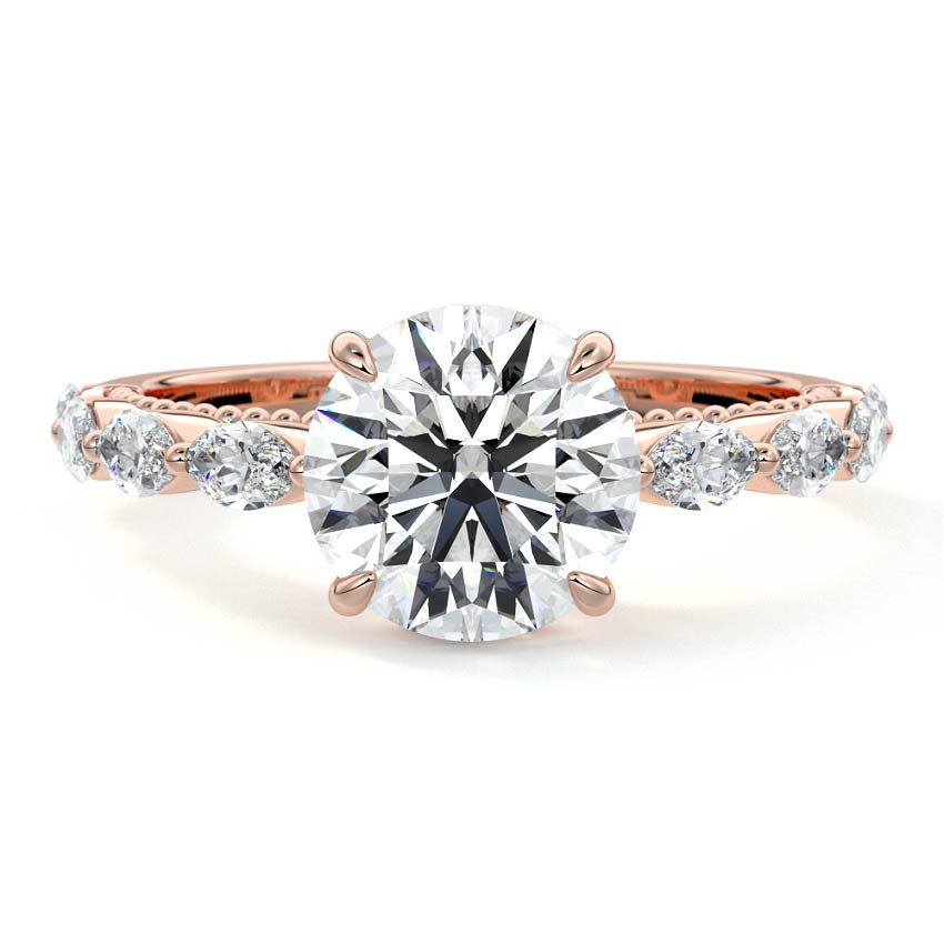 Odelia - Round Rose Gold Lab Grown Diamond Engagement Ring | Nura Lab