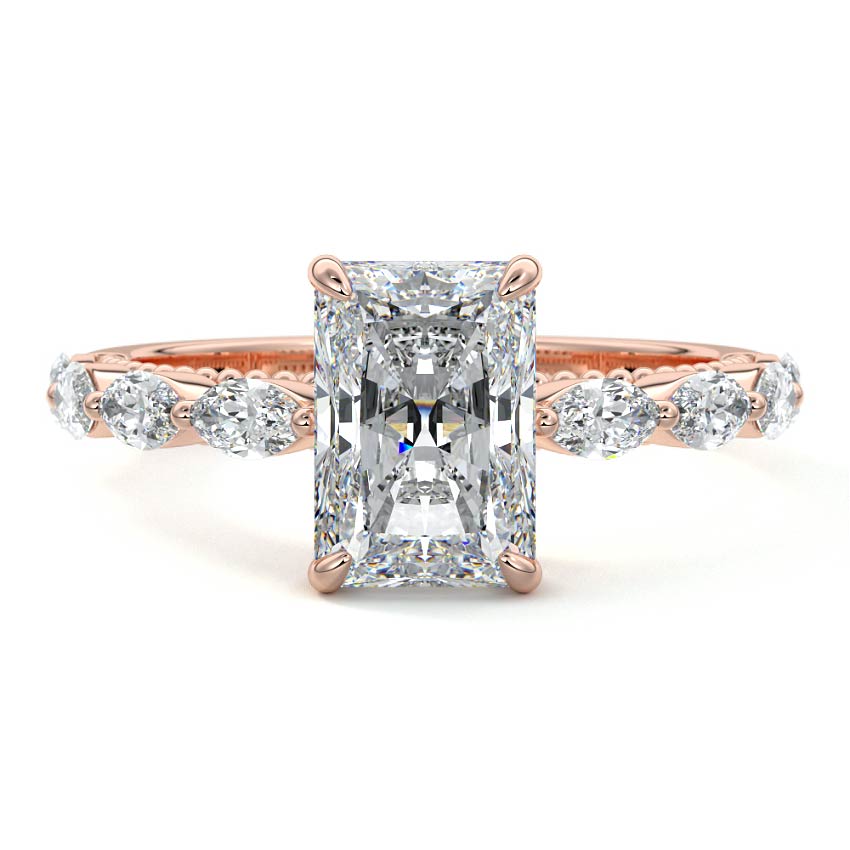 Odelia - Radiant Rose Gold Lab Grown Diamond Engagement Ring | Nura Lab