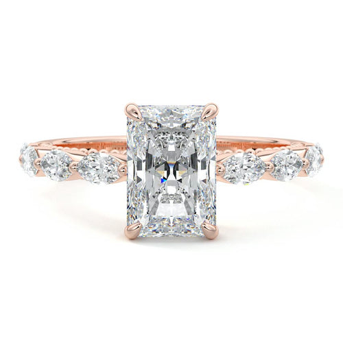 Odelia - Radiant Rose Gold Lab Grown Diamond Engagement Ring | Nura Lab