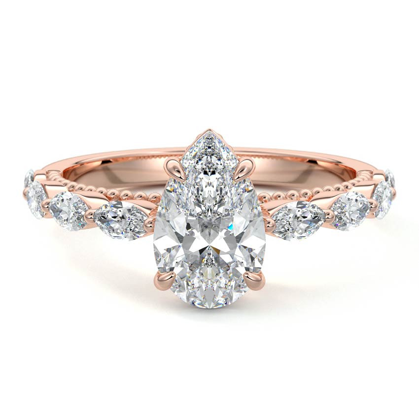 Odelia - Pear Rose Gold Lab Grown Diamond Engagement Ring | Nura Lab
